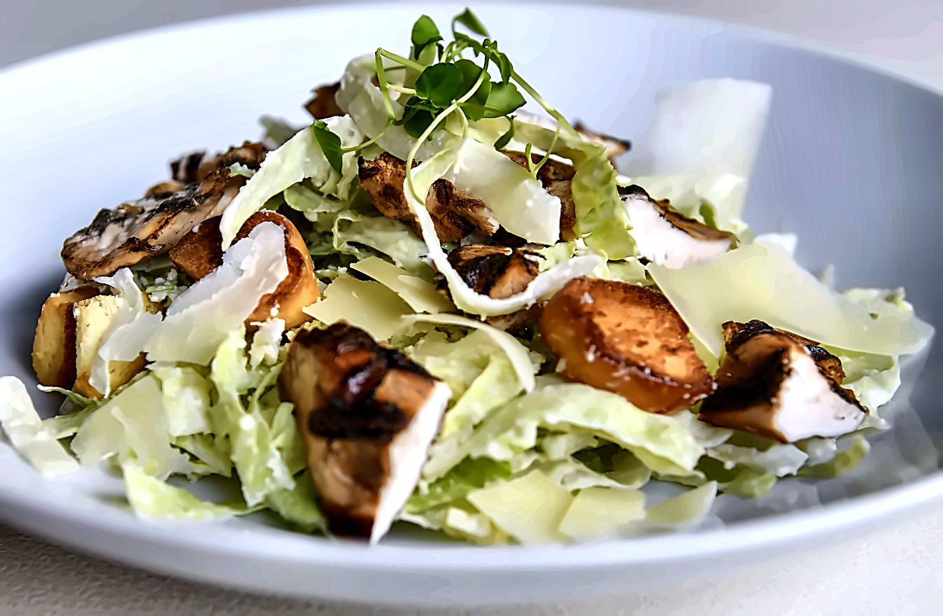 Chargrilled chicken Caesar salad with shaved parmesan