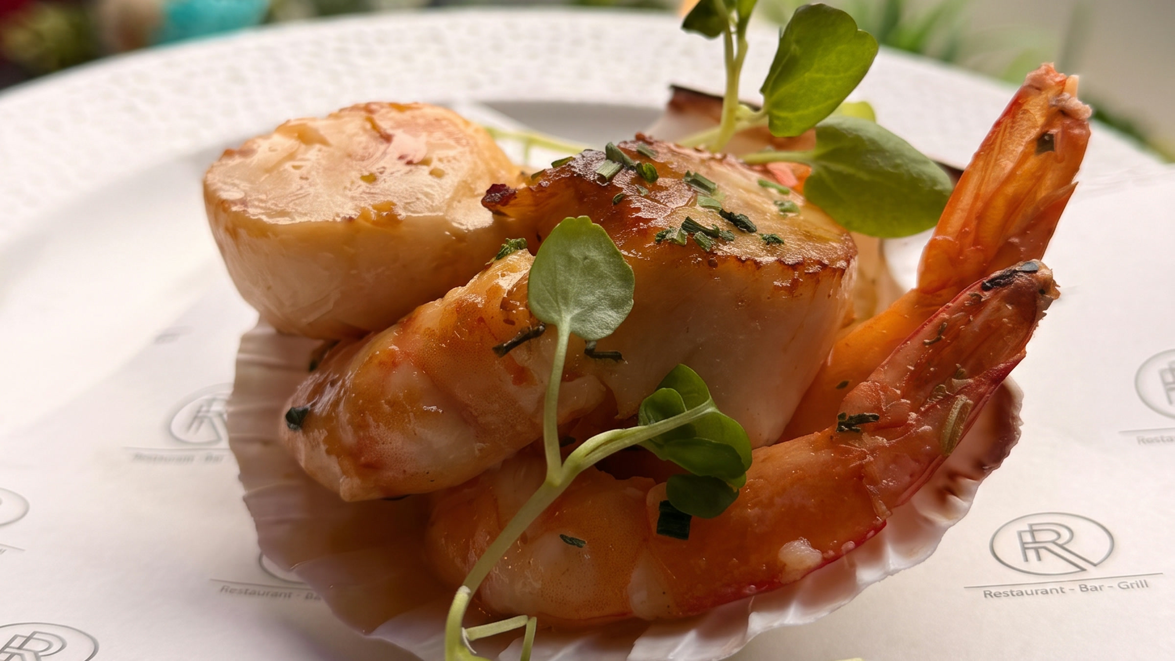 Grilled Scallops & King Prawns 